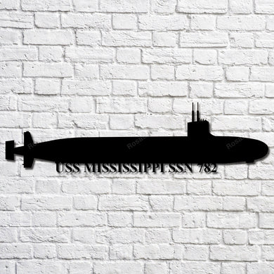 Uss Mississippi Ssn 782 Navy Ship Metal Art, Gift For Navy Veteran, Navy Ships Silhouette Metal Art, Navy Laser Cut Metal Sign Uss Mississippi Family Sign Kawaii Metal Signs For Garage Man Cave