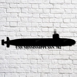 Uss Mississippi Ssn 782 Navy Ship Metal Art, Gift For Navy Veteran, Navy Ships Silhouette Metal Art, Navy Laser Cut Metal Sign Uss Mississippi Family Sign Kawaii Metal Signs For Garage Man Cave