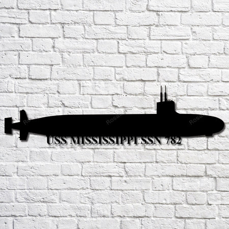 Uss Mississippi Ssn 782 Navy Ship Metal Art, Gift For Navy Veteran, Navy Ships Silhouette Metal Art, Navy Laser Cut Metal Sign Uss Mississippi Family Sign Kawaii Metal Signs For Garage Man Cave