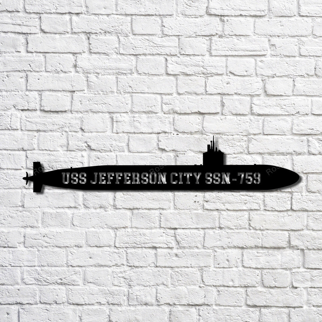 Uss Jefferson City Ssn759 Navy Ship Metal Art, Custom Us Navy Ship Cut Metal Signs Uss Jefferson Halloween Yard Signs Great Bar Signs For Home