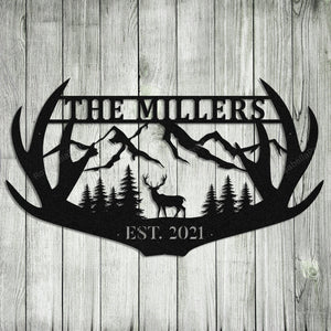 Personalized Family Name Deer Hunting Hunter Metal Signs Personalized Family Sign Men Clean Funny Signs For Man Cave