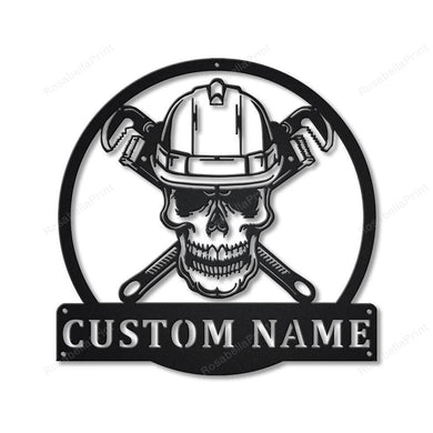 Personalized Skull Plumbing Metal Sign Personalized Skull Sign Posts Metal Attractive Funny Signs For Home Decor