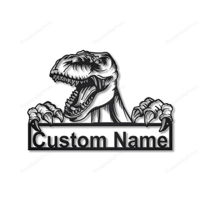 Personalized Tyrannosaurus Dinosaur Metal Sign Personalized Tyrannosaurus Patagonia Sign Elegant Last Name Signs For Home Decor Wall