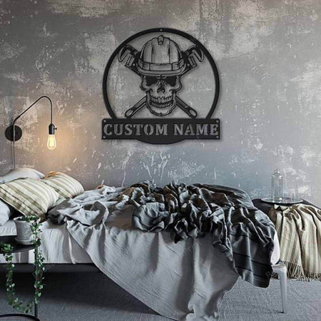 Personalized Skull Plumbing Metal Sign Personalized Skull Sign Posts Metal Attractive Funny Signs For Home Decor