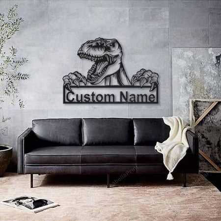 Personalized Tyrannosaurus Dinosaur Metal Sign Personalized Tyrannosaurus Patagonia Sign Elegant Last Name Signs For Home Decor Wall