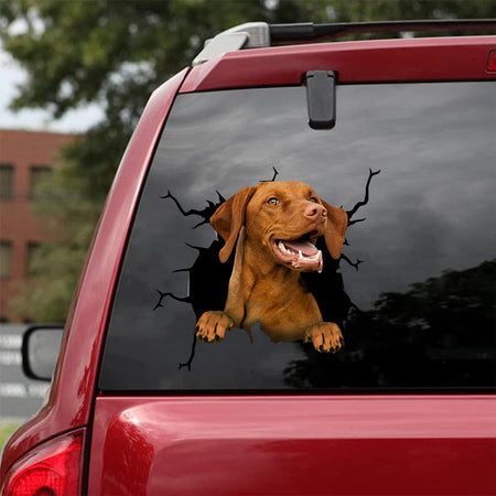 [da0265-snf-lad]-vizsla-crack-car-sticker-dogs-lover