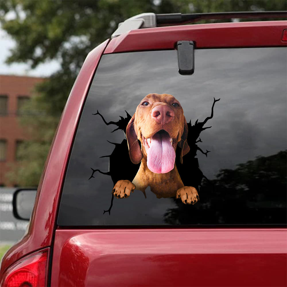 [da0262-snf-lad]-vizsla-crack-car-sticker-dogs-lover