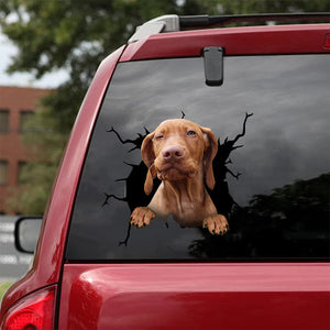[da0266-snf-lad]-vizsla-crack-car-sticker-dogs-lover