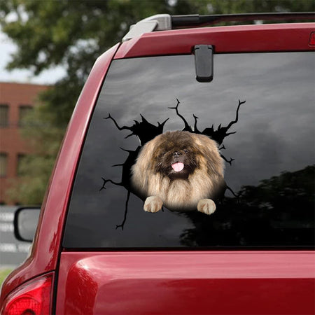[da0175-snf-tnt]-pekingese-crack-car-sticker-dogs-lover