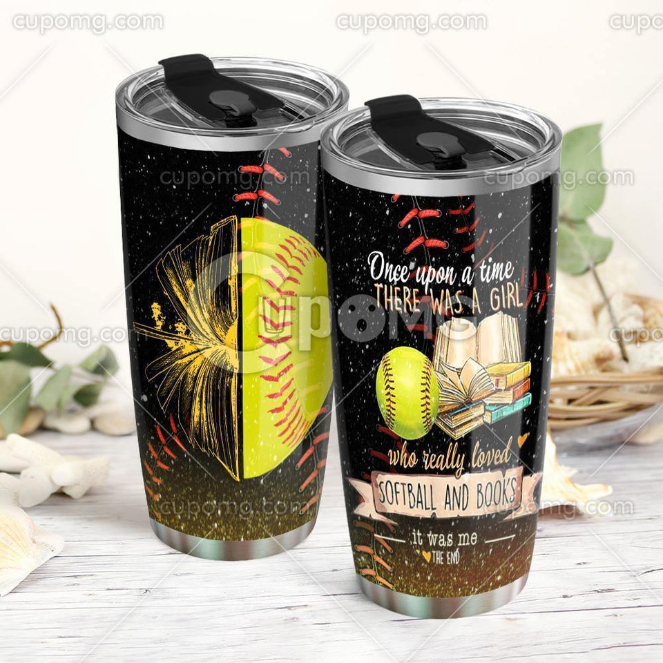 A Girl Who Loved Softball And Books Tumbler 20oz DBX1748