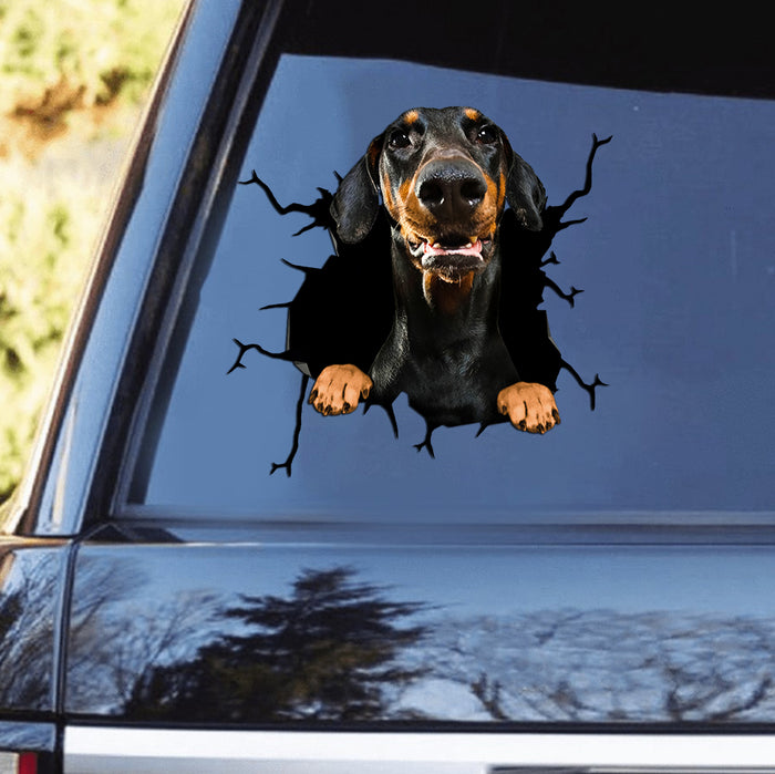 [th0629-snf-tpa]-doberman-crack-car-sticker-dogs-lover