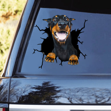 [th0631-snf-tpa]-doberman-crack-car-sticker-dogs-lover