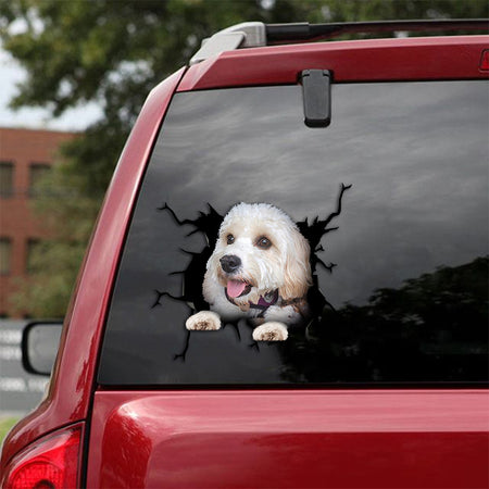 [th0149-snf-tpa]-bichon-frise-crack-car-sticker-dogs-lover