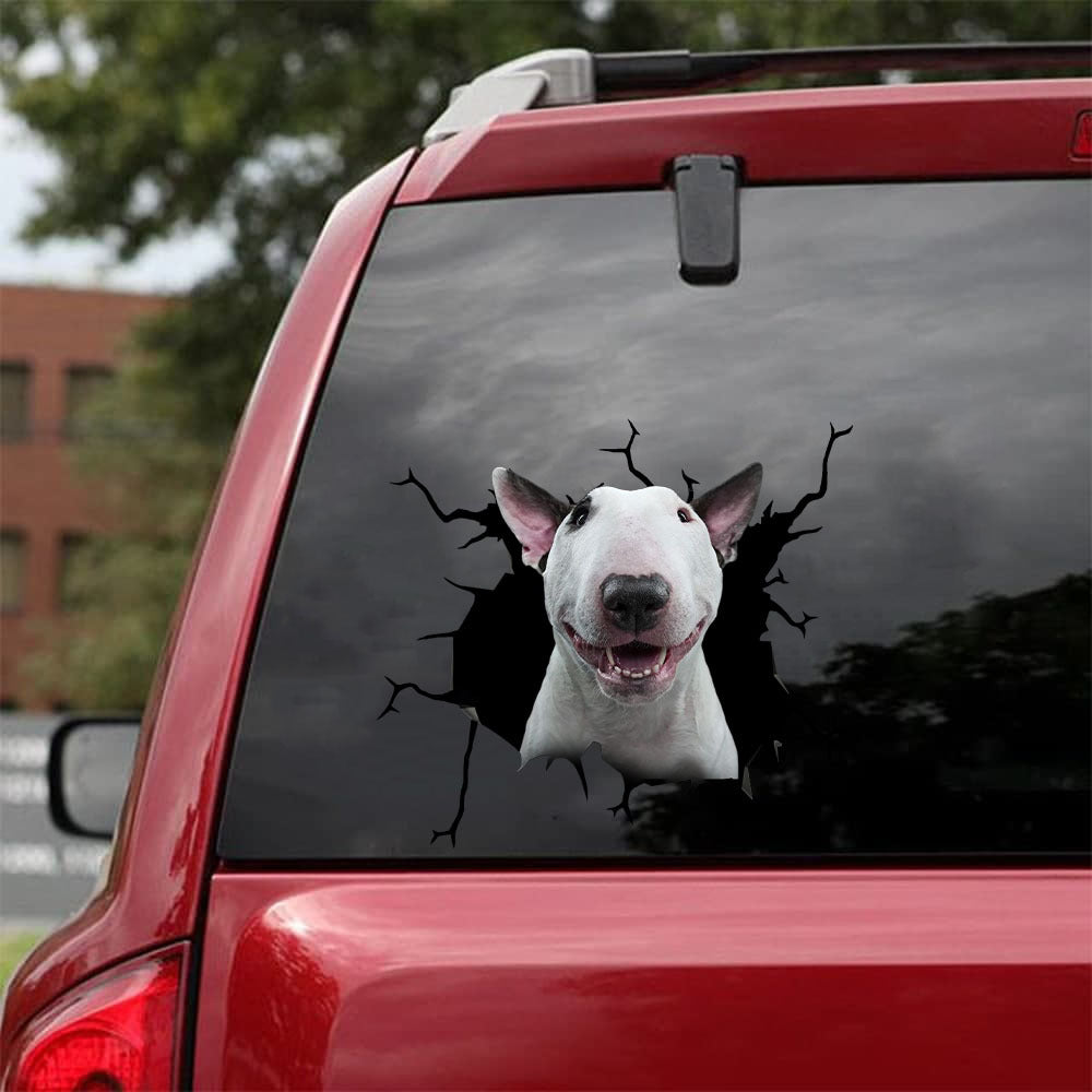 Funny Bull Terrier Crack Stickers Pretty Clear Stickers Wedding Gifts