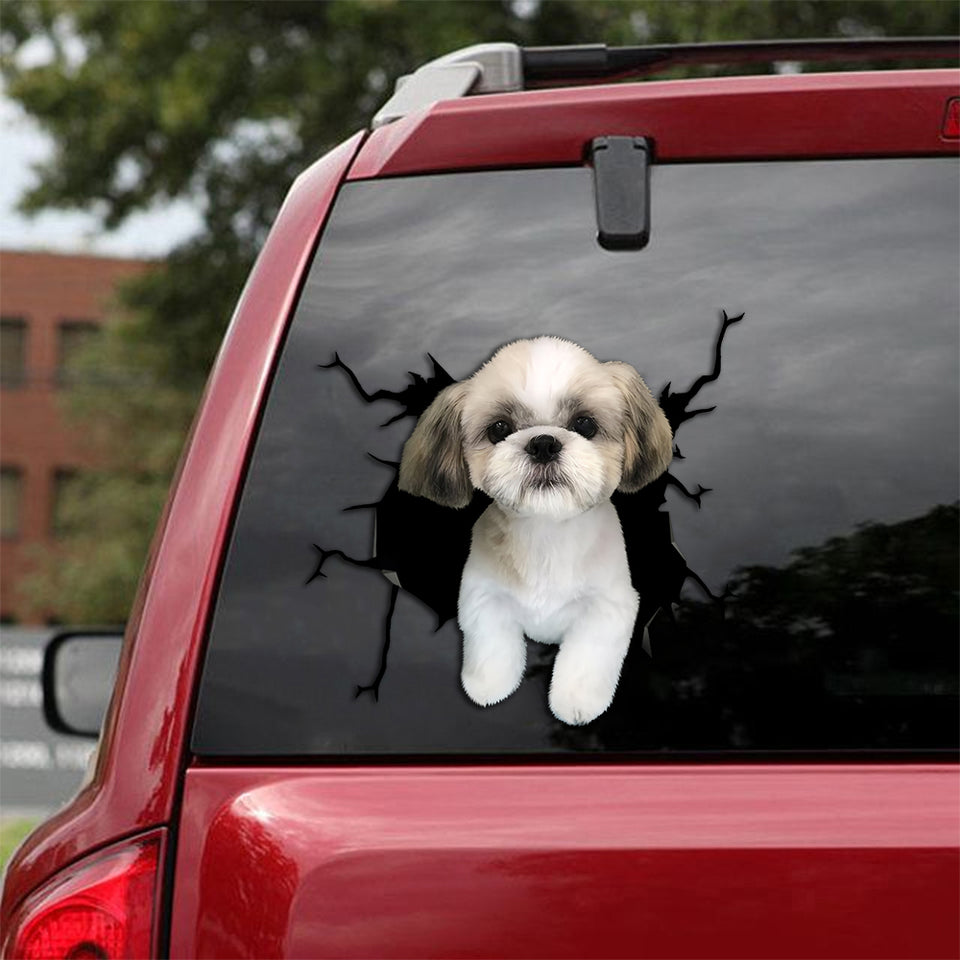 [th0005-snf-tpa]-shih-tzu-crack-sticker-dogs-lover