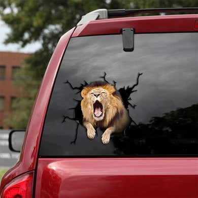 [th0154-snf-tpa]-lion-crack-car-sticker