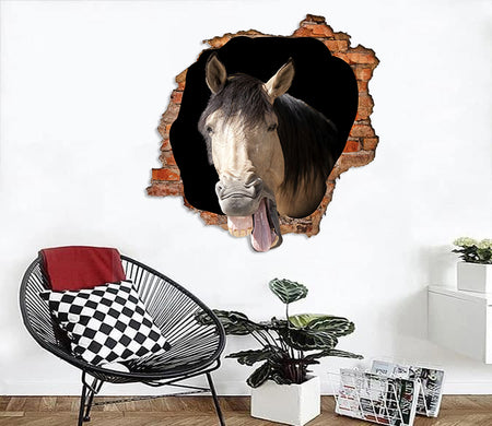 [th0162-snf-tpa]-funny-horse-crack-wall-decal