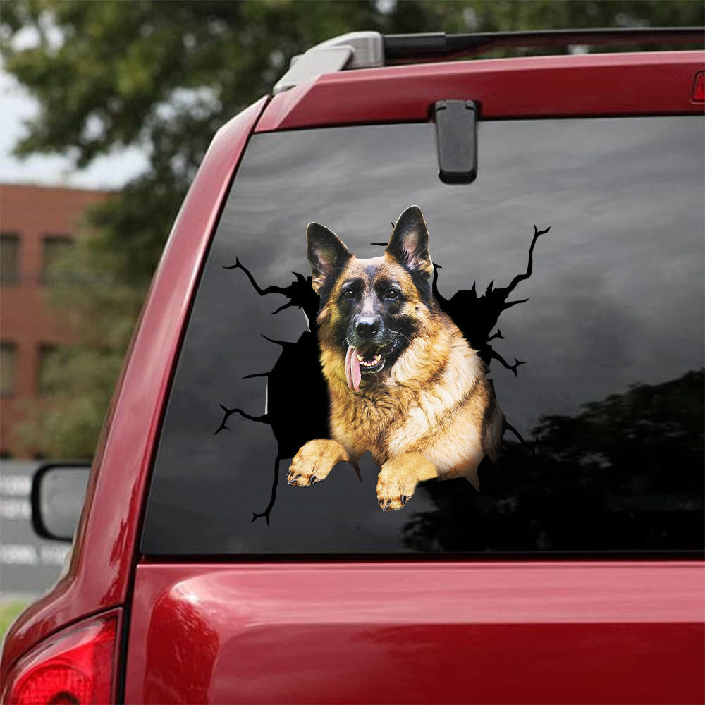 [da0215-snf-tnt]-german-shepherd-crack-car-sticker-dogs-lover