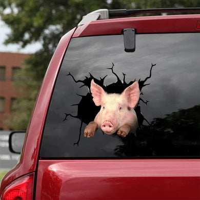 [da0182-snf-tpa]-pig-crack-car-sticker