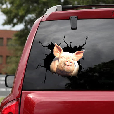 [da0183-snf-tpa]-pig-crack-car-sticker