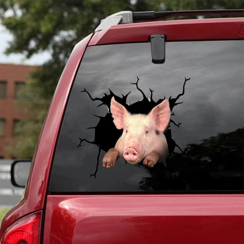 [da0182-snf-tpa]-pig-crack-car-sticker