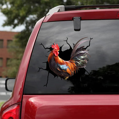[da0186-snf-tpa]-rooster-crack-car-sticker