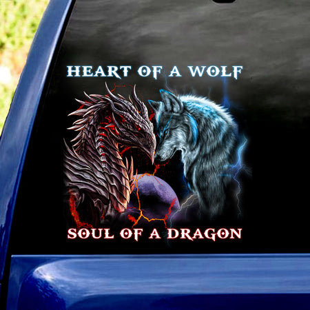 Heart Of A Wolf - Sold Of A Dragon Sticker Emoji Cuteness Overloaded Label Stickers Gifts For Dad From Daughter