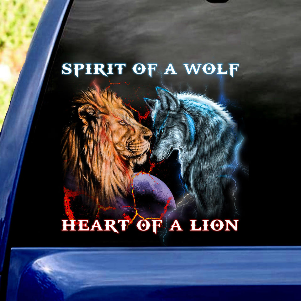 Spirit Of A Wolf - Heart Of A Lion Sticker Sheets Funny Pictures Window Decals Birthday Present Ideas