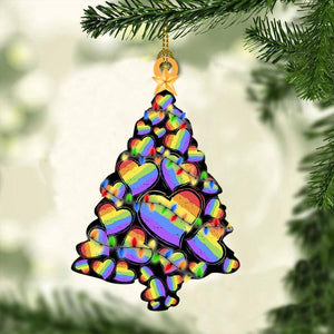 [sk0432-pw-ornm-ptd] Ornament LGBT Gift For Christmas Decorate The Pine Tree - Camellia Print