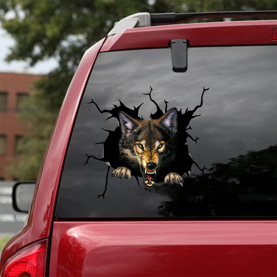 [sk0436-snf-tnt] Wolf car Sticker animals Lover - Camellia Print