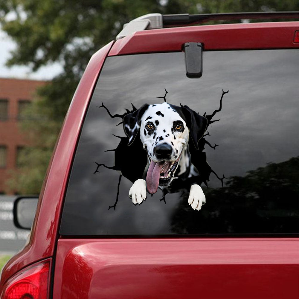 [ld0456-snf-lad]-dalmatian-crack-car-sticker-dogs-lover