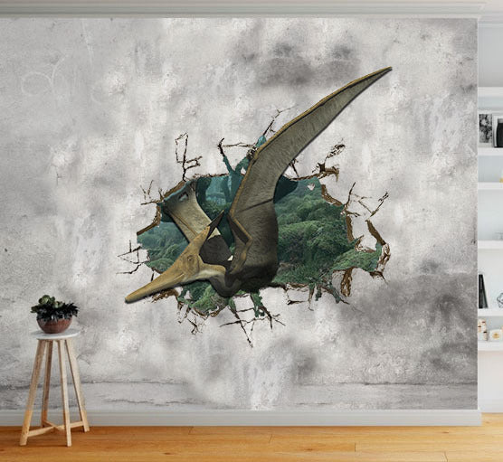 [ld0295-snf-lad]-pteranodon-crack-wall-decal-dinosaurs-lover