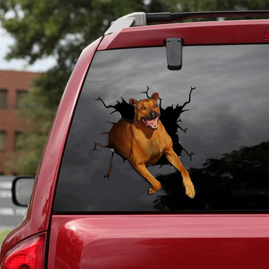 [ld0515-snf-lad]-rhodesian-ridgeback-crack-car-sticker-dogs-lover