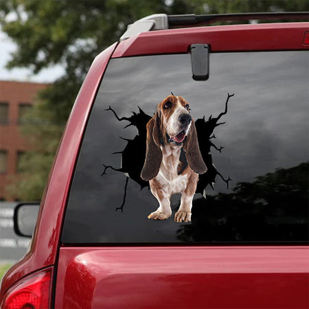 [ld0501-snf-lad]-bloodhound-crack-car-sticker-dogs-lover