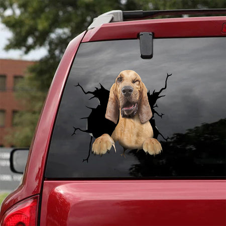 [ld0502-snf-lad]-bloodhound-crack-car-sticker-dogs-lover