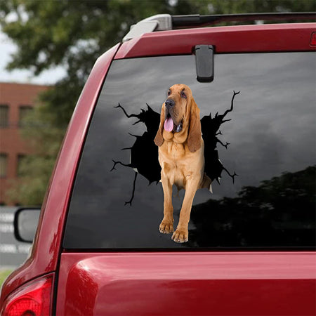 [ld0503-snf-lad]-bloodhound-crack-car-sticker-dogs-lover