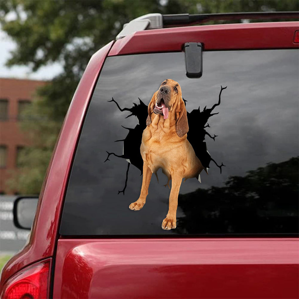[ld0504-snf-lad]-bloodhound-crack-car-sticker-dogs-lover