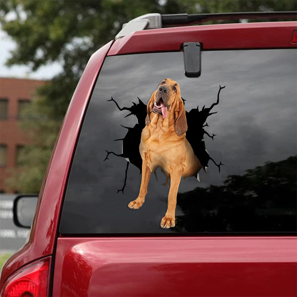[ld0504-snf-lad]-bloodhound-crack-car-sticker-dogs-lover