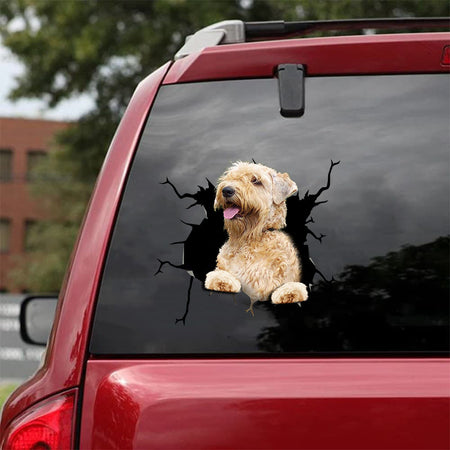 [ld0509-snf-lad]-soft-coated-wheaten-terrier-crack-car-sticker-dogs-lover