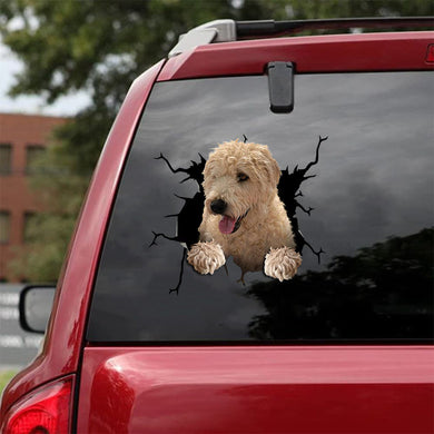 [ld0511-snf-lad]-soft-coated-wheaten-terrier-crack-car-sticker-dogs-lover