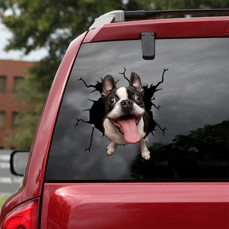 [ld1503-snf-lad]-boston-terriers-crack-car-sticker-dogs-lover