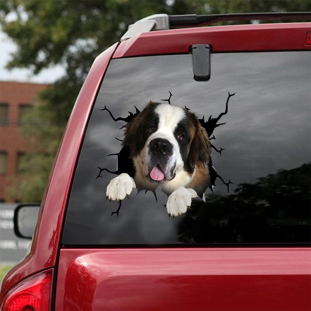 [ld1519-snf-lad]-st.-bernards-crack-car-sticker-dogs-lover