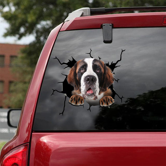 [ld1520-snf-lad]-st.-bernards-crack-car-sticker-dogs-lover