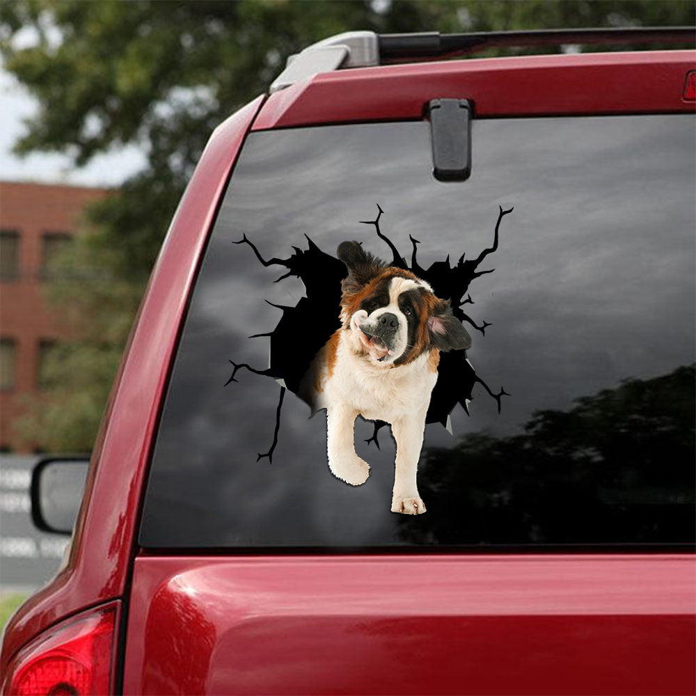 [ld1521-snf-lad]-st.-bernards-crack-car-sticker-dogs-lover