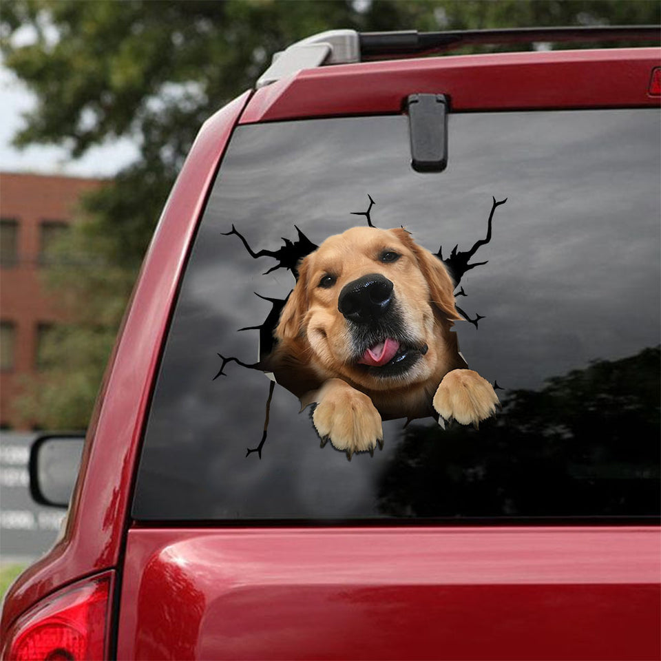 [ld1513-snf-lad]-golden-retriever-crack-car-sticker-dogs-lover