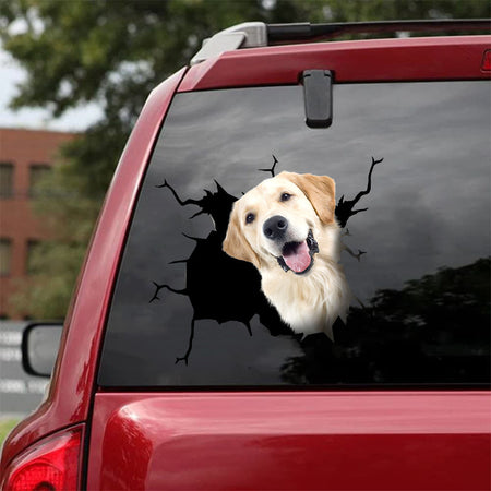 [da0233-snf-tnt]-golden-retriever-crack-car-sticker-dogs-lover
