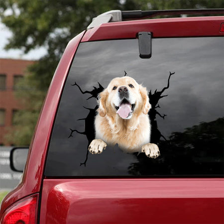 [da0235-snf-tnt]-golden-retriever-crack-car-sticker-dogs-lover