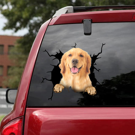 Golden Retriever Crack Stickers For Water Bottle Funny Memes Sticker Designs Gifts For Women