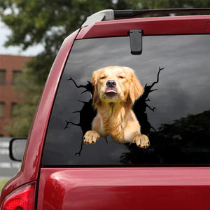 [da0238-snf-tnt]-golden-retriever-crack-car-sticker-dogs-lover