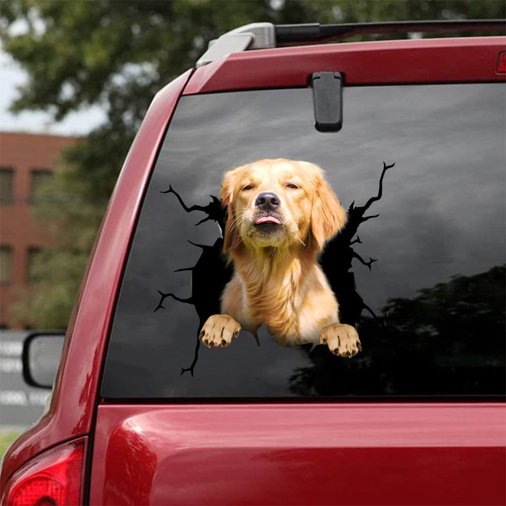 [da0238-snf-tnt]-golden-retriever-crack-car-sticker-dogs-lover